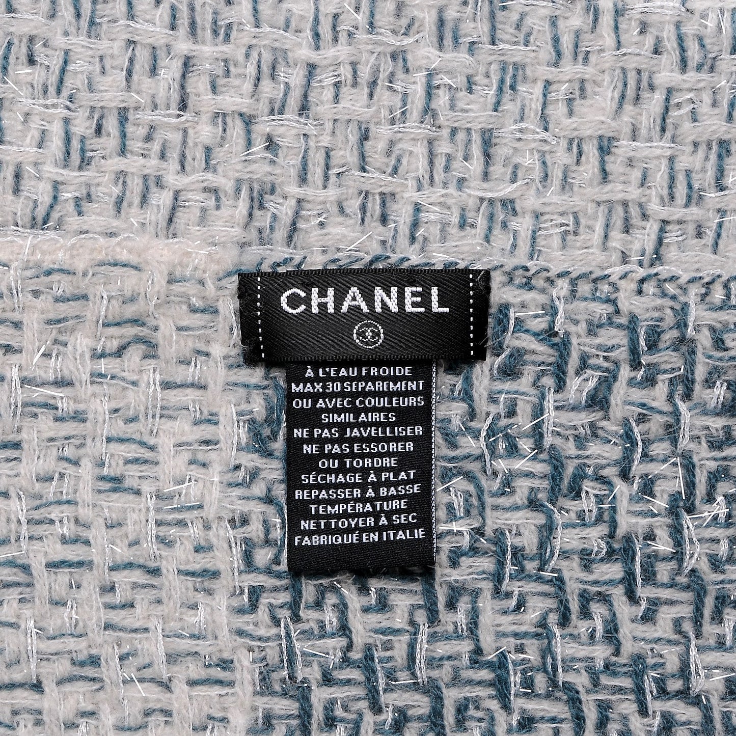 Cashmere CC Scarf White Blue