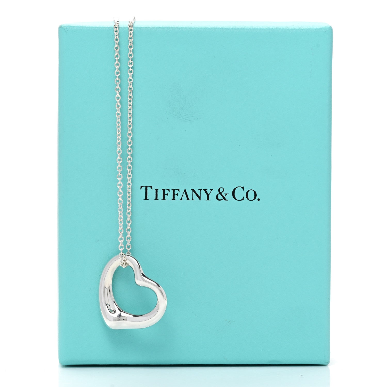 Tiffany Sterling Silver 22mm Elsa Peretti Open Heart Pendant Necklace 6 of 6