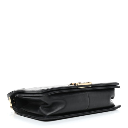 Chanel Calfskin Chevron Quilted Medium Boy Flap Black 4 of 11
