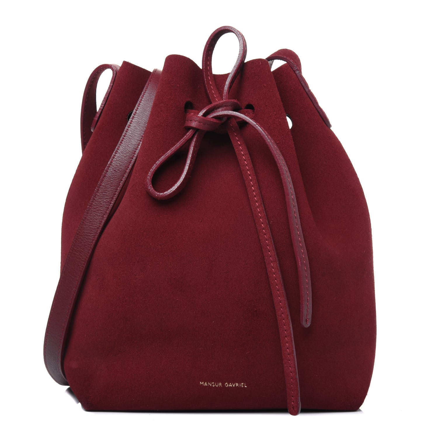 Mansur Gavriel Suede Mini Bucket Bag Rococo 1 of 14