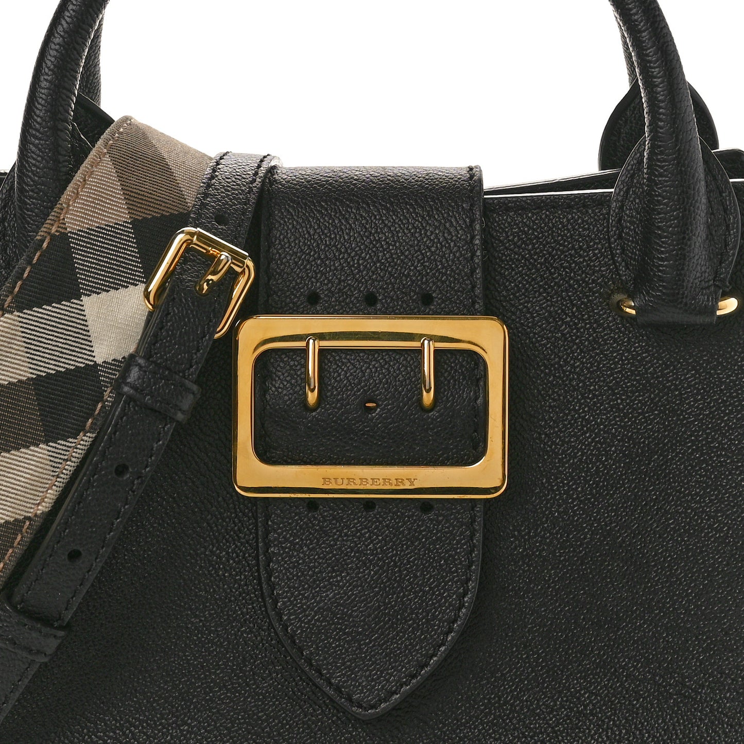 Soft Grain Calfskin Small Buckle Tote Black