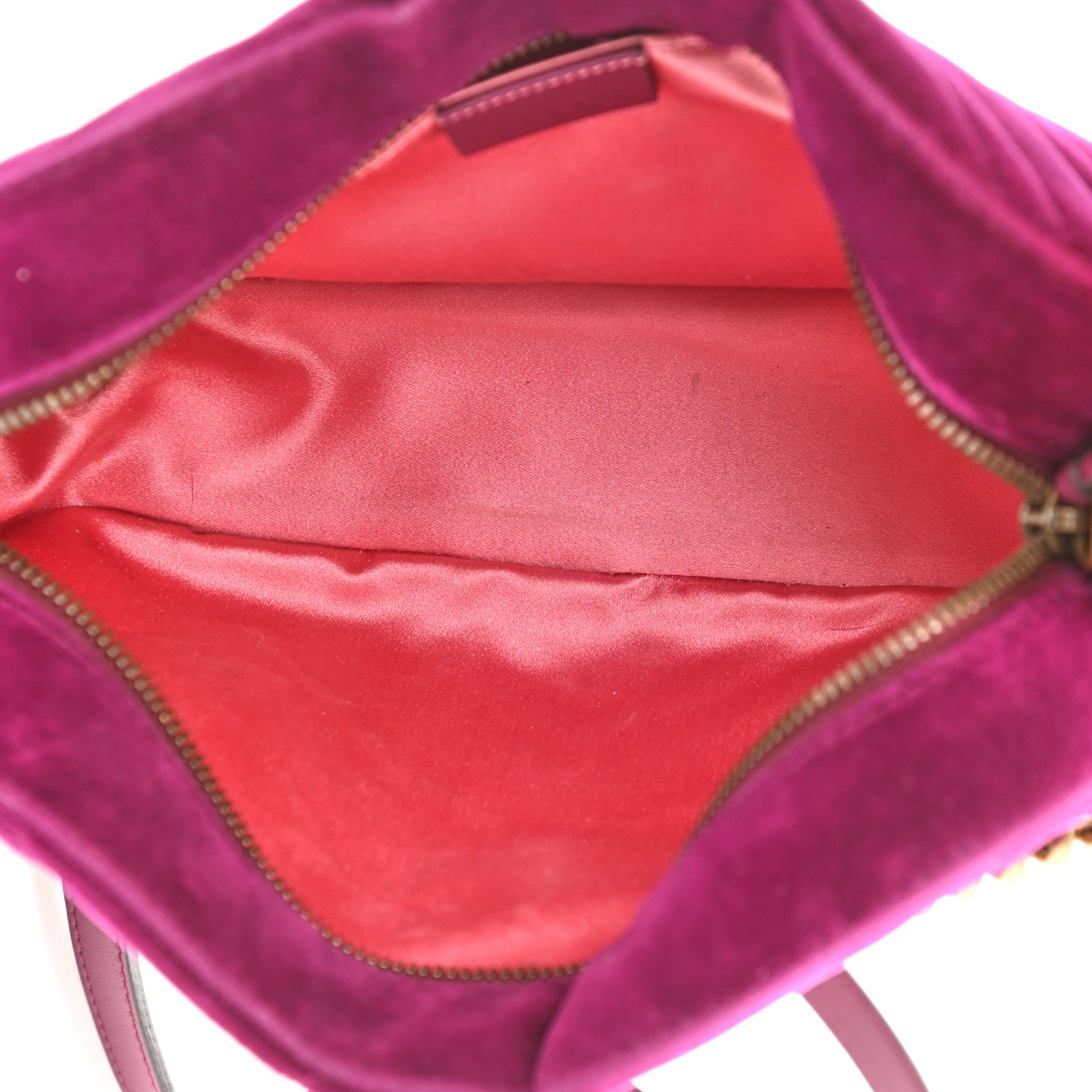 Gucci Velvet Matelasse Small GG Marmont Chain Shoulder Bag Fuchsia Violet Cyclamen 5 of 10