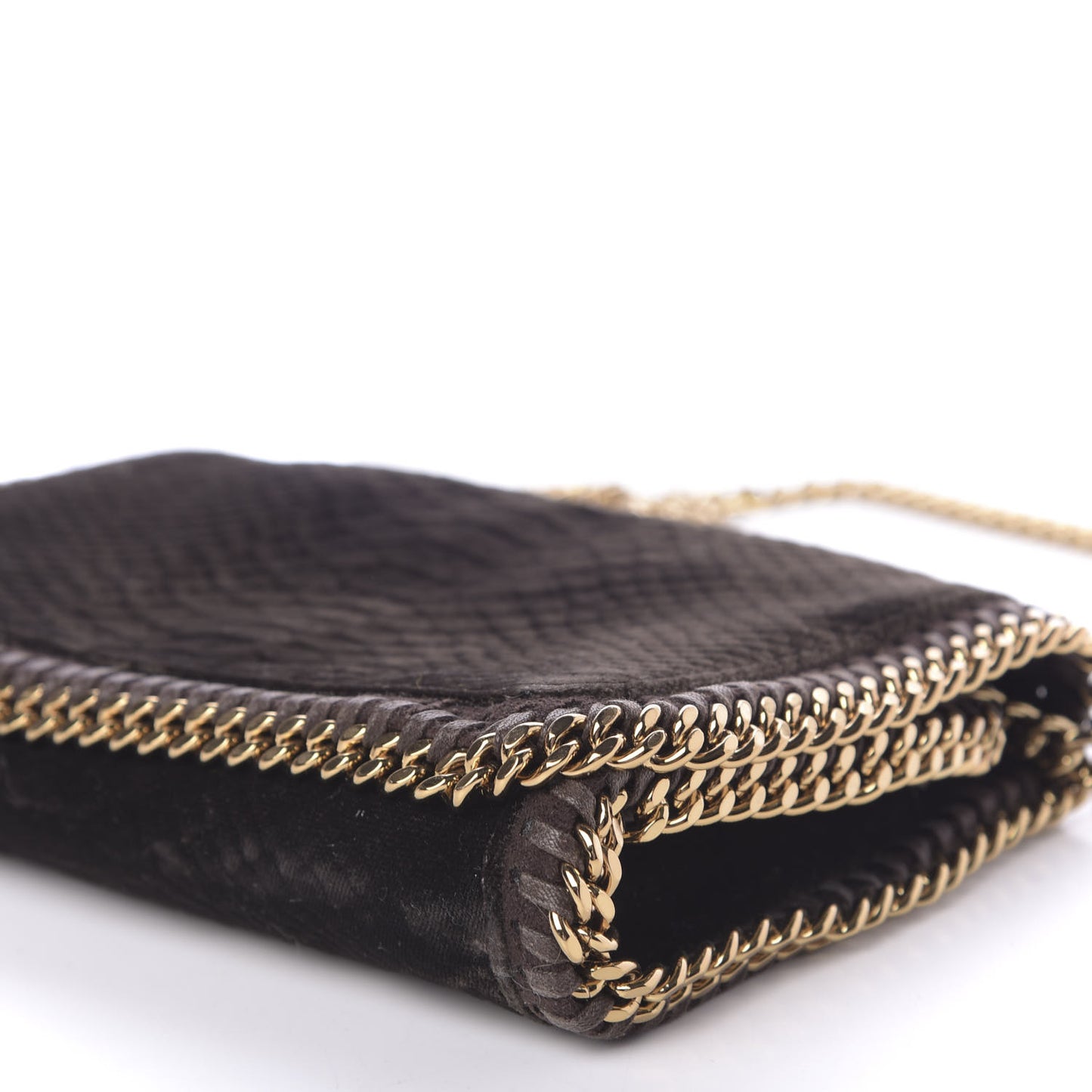 Velvet Python Embossed Falabella Crossbody Bag Bronze
