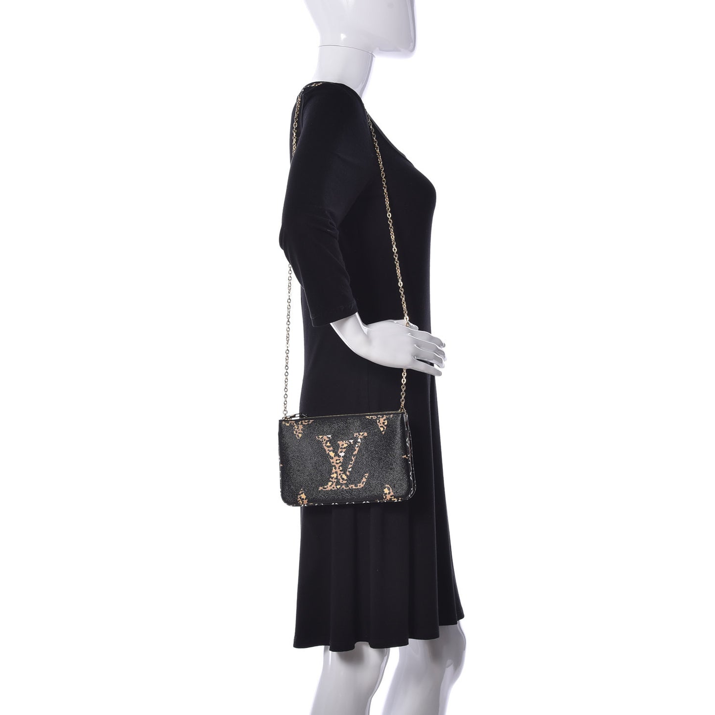 Monogram Giant Jungle Pochette Double Zip Black