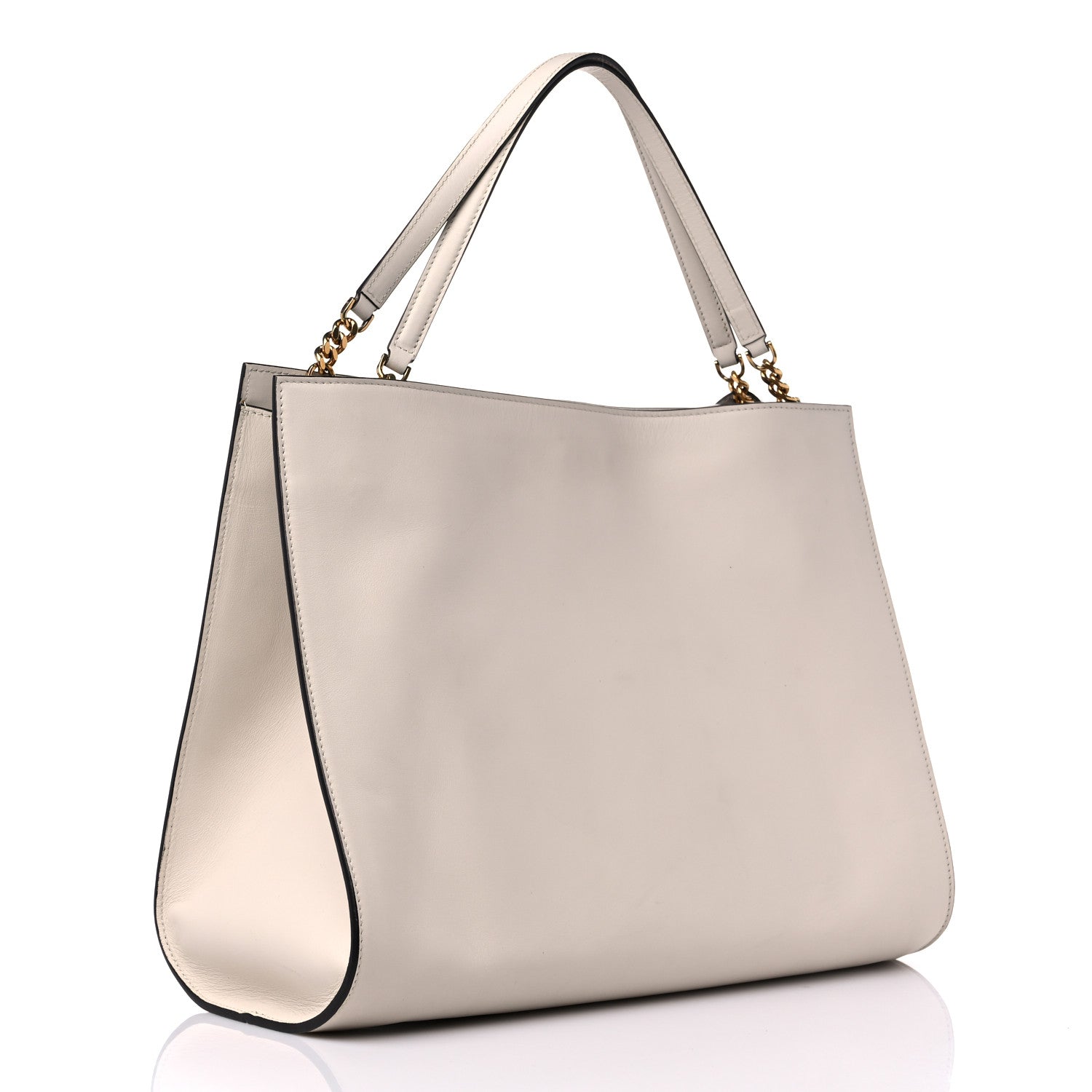 Salvatore Ferragamo Calfskin Gancini Trifolio Tote Bag Beige 4 of 15
