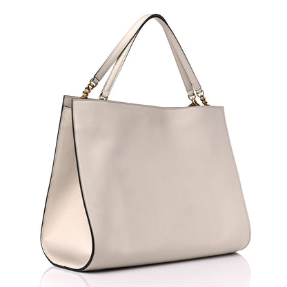 Salvatore Ferragamo Calfskin Gancini Trifolio Tote Bag Beige 4 of 15