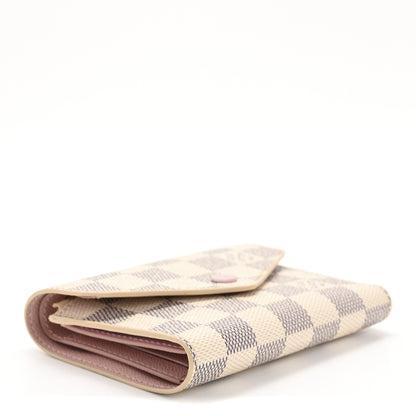 Louis Vuitton Damier Azur Victorine Wallet Rose Ballerine 4 of 8