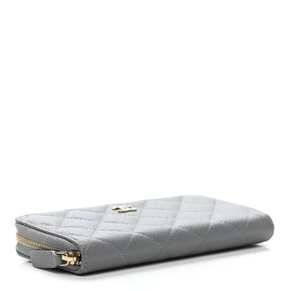 Chanel Caviar Quilted Small Gusset Zip Around Wallet Grey 4 of 8