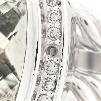 David Yurman Sterling Silver Diamond Prasiolite 11mm Albion Ring 57 8 5 of 5
