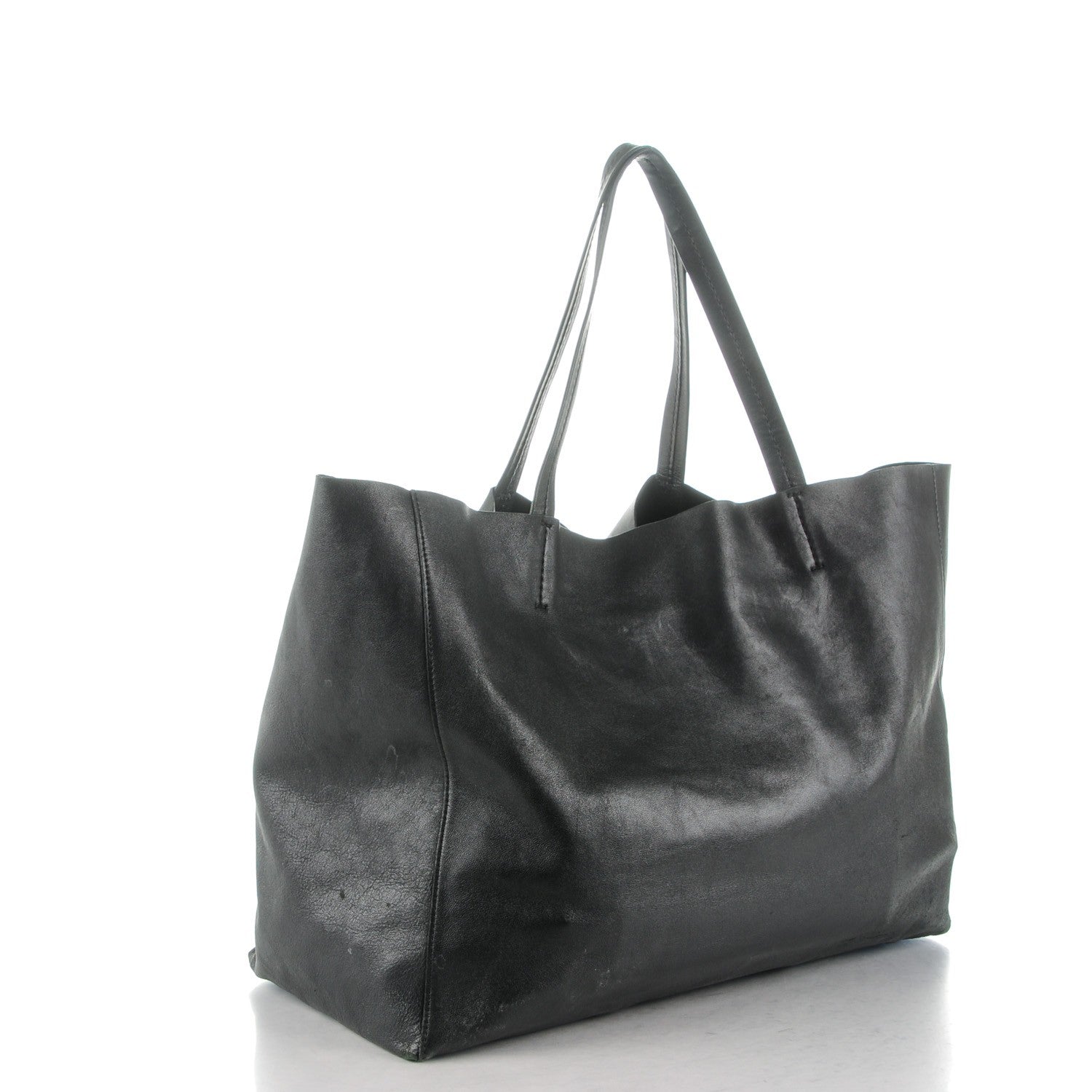 Celine Lambskin Horizontal Cabas Black 3 of 8