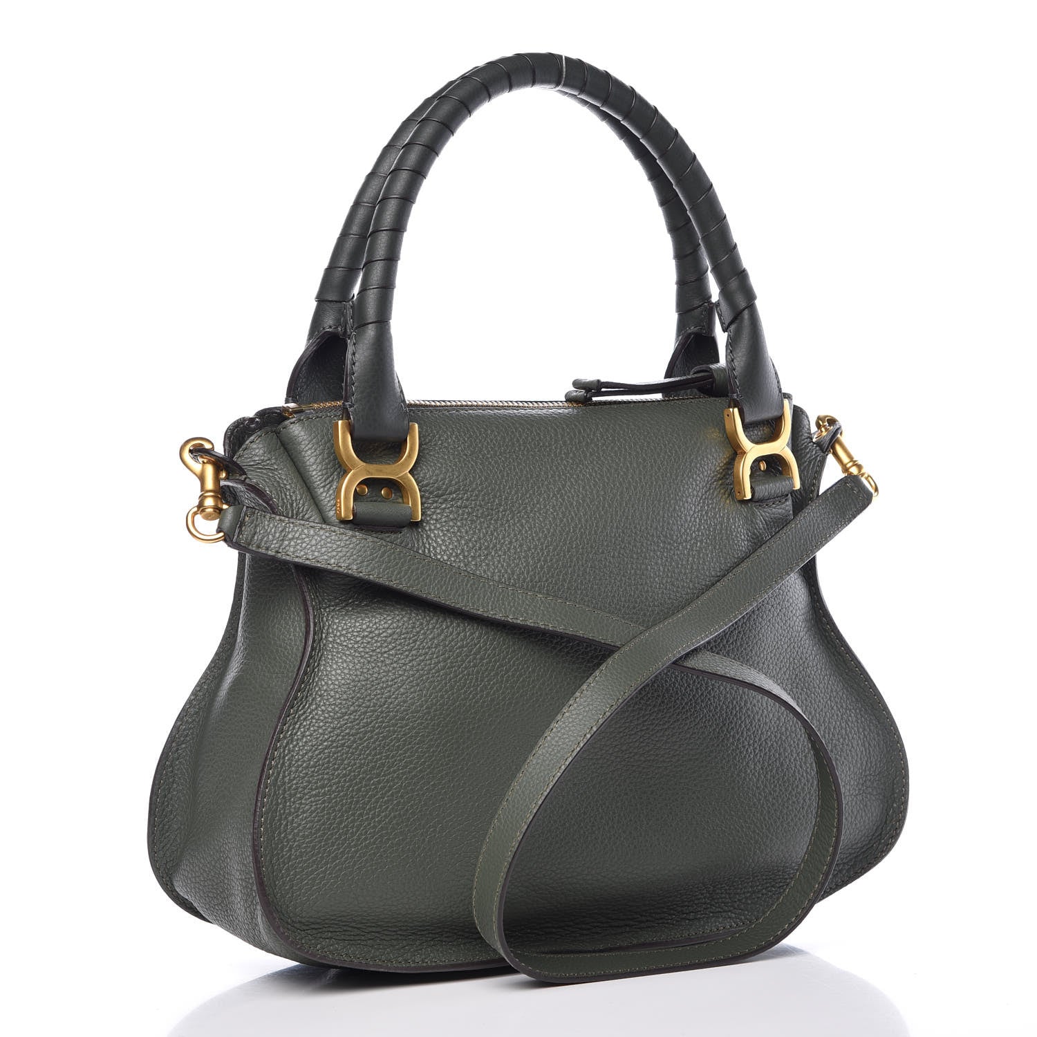 Chloe Calfskin Medium Marcie Satchel Midnight Green 4 of 11
