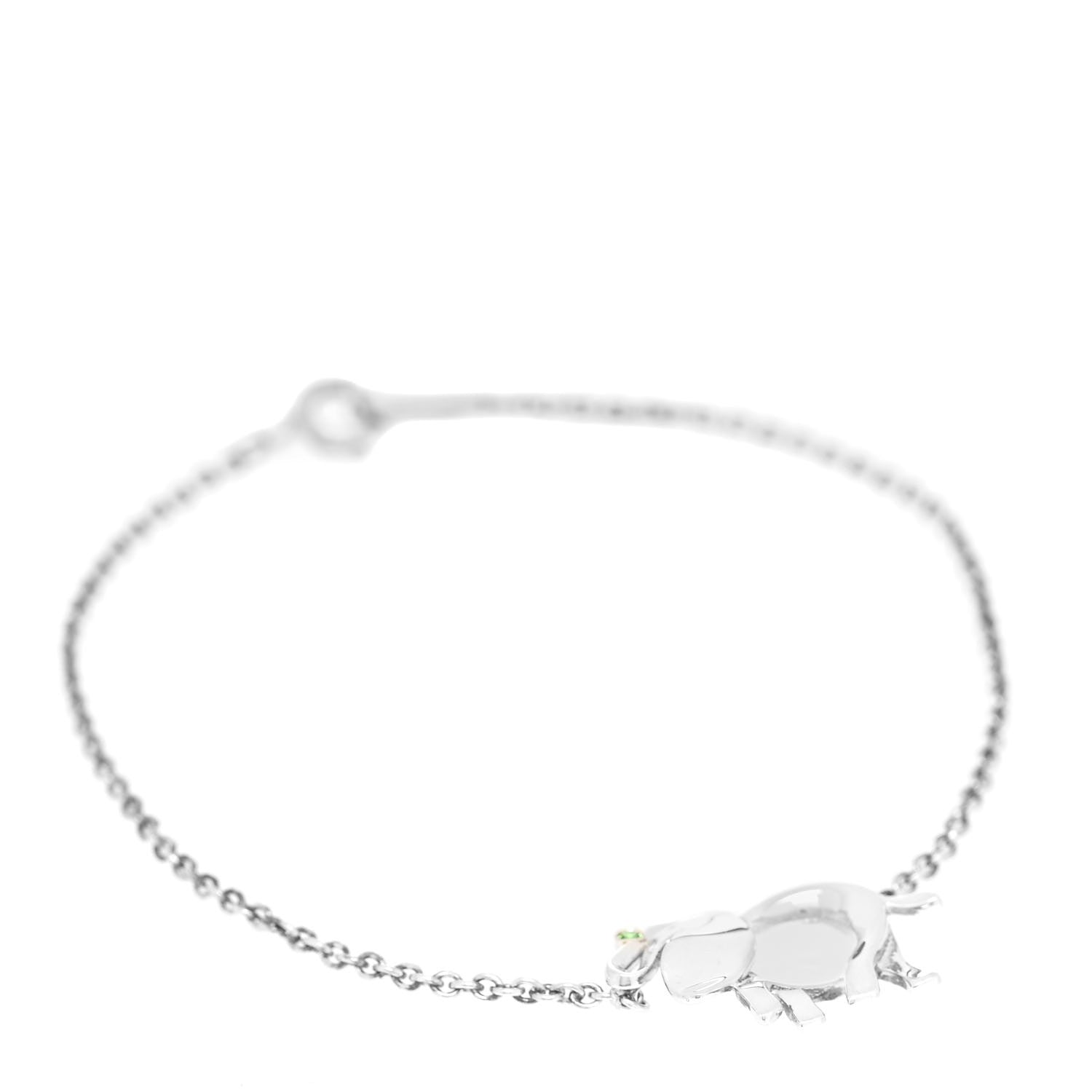 Tiffany Sterling Silver Tsavorite Save the Wild Elephant Bracelet 1 of 6