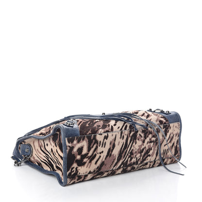 Balenciaga Agneau Pony Hair Leopard Print City Bleu Roi 4 of 9