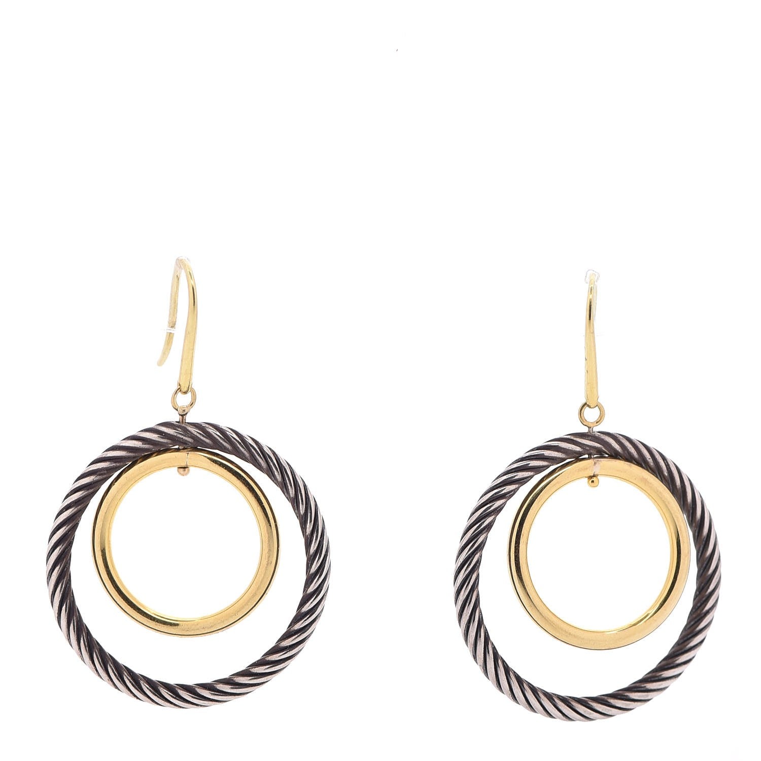 David Yurman 18K Yellow Gold Sterling Silver Mobile Earrings 1 of 5