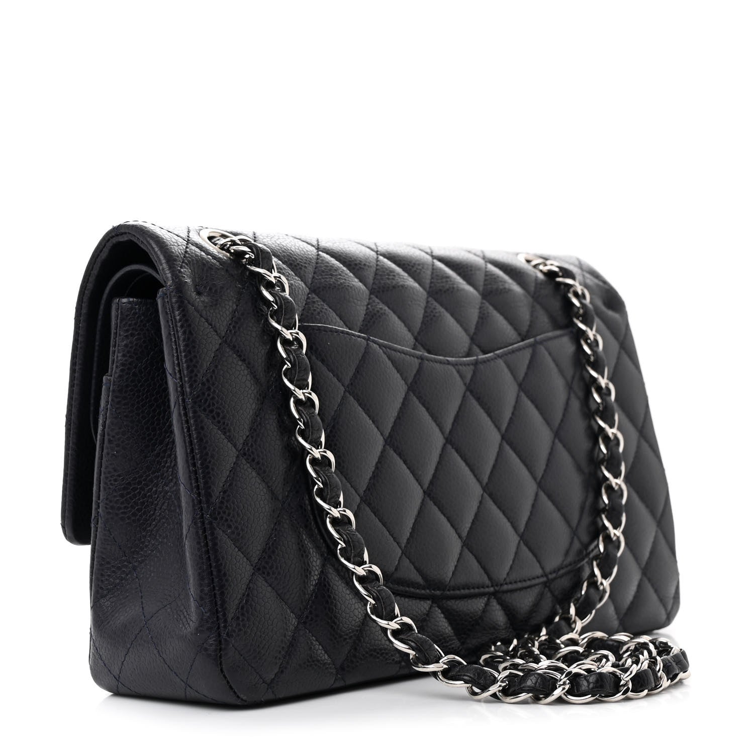Chanel Caviar Quilted Medium Double Flap Navy 3 of 12