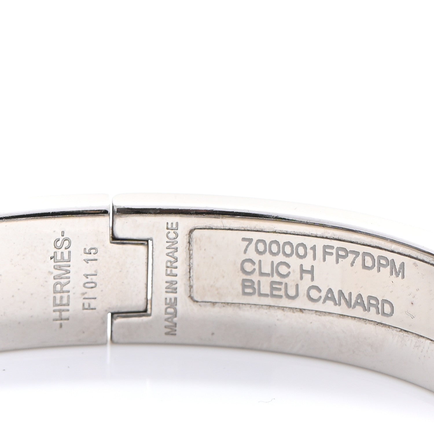 Hermes Enamel Narrow Clic Clac H Bracelet PM Bleu Canard 4 of 4