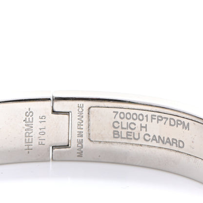Hermes Enamel Narrow Clic Clac H Bracelet PM Bleu Canard 4 of 4