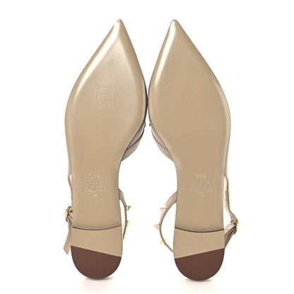 Valentino Garavani Nappa Rockstud Slingback Flats 38.5 Poudre 6 of 10
