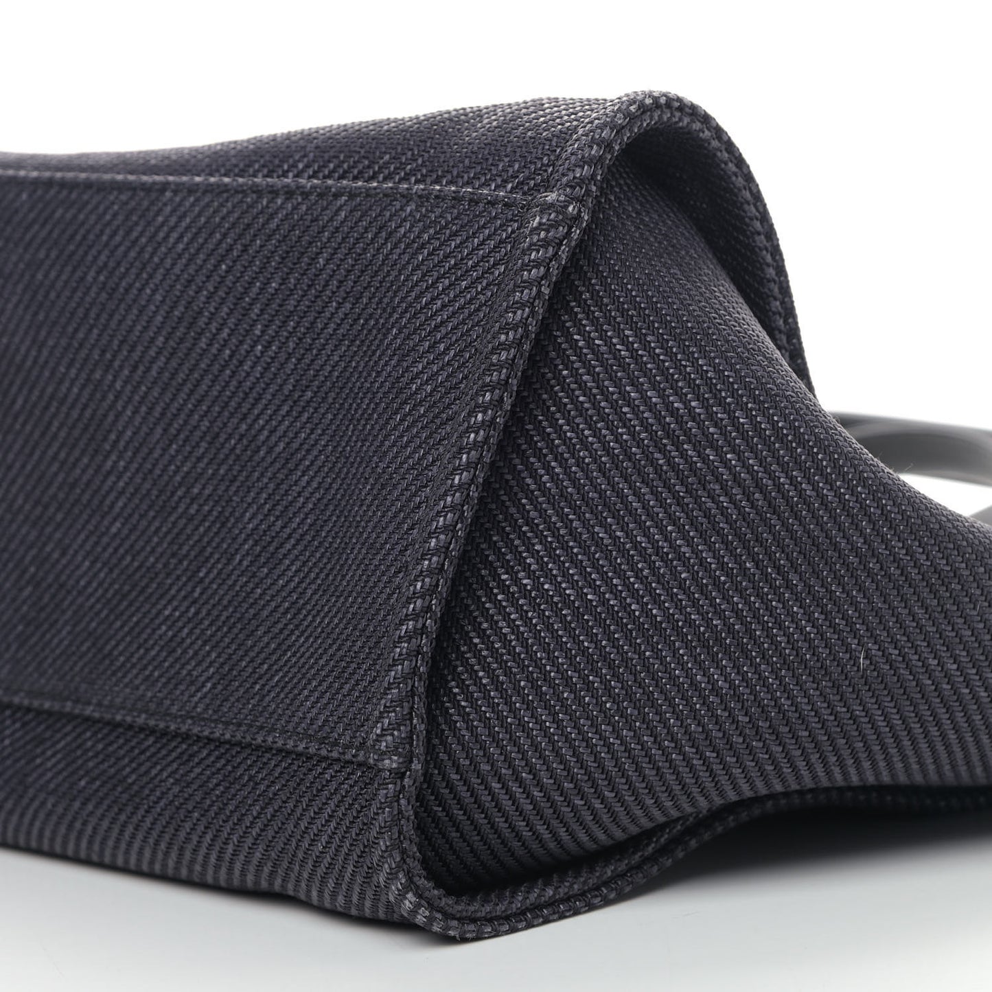 Mixed Fibers Calfskin Medium Deauville Tote Black