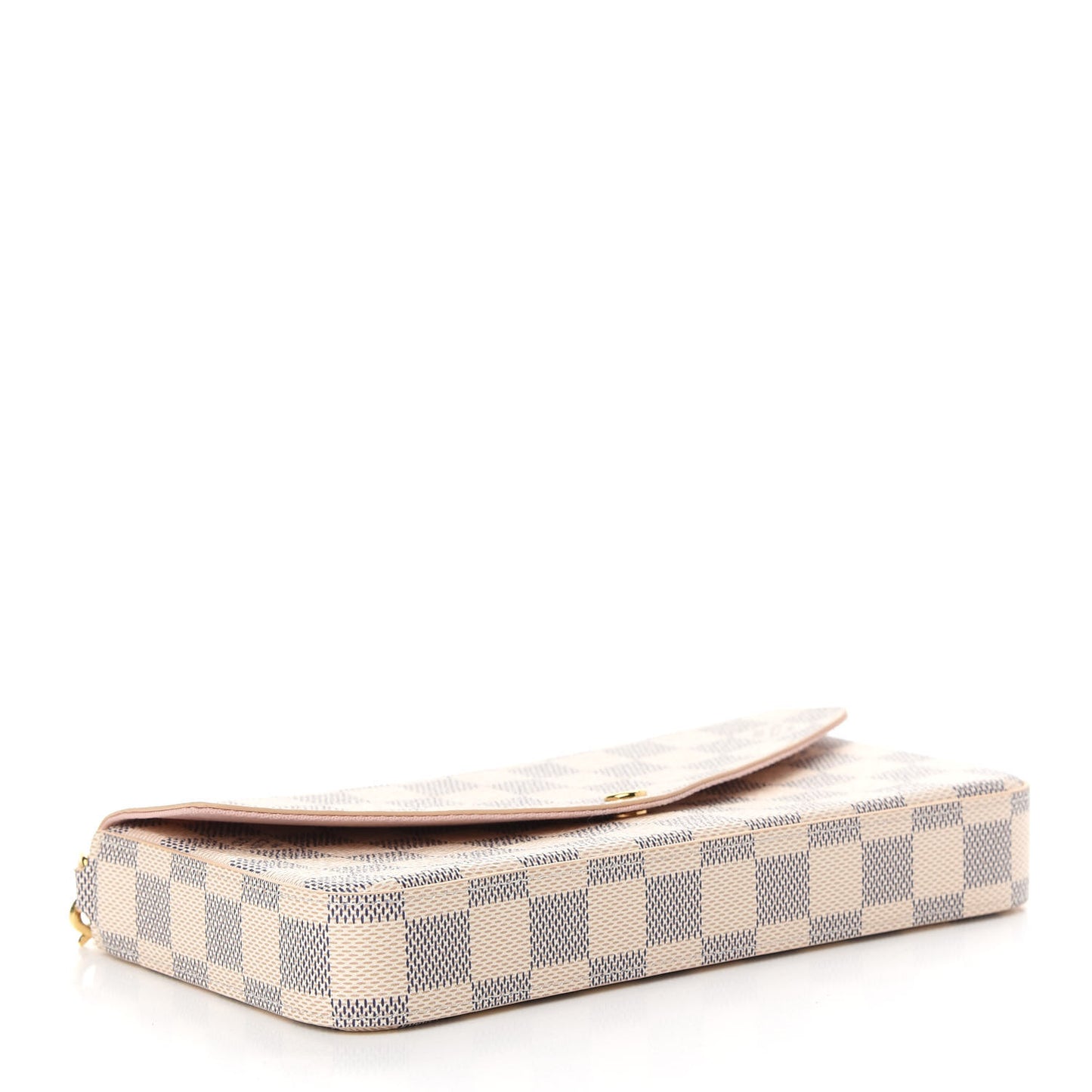 Damier Azur Pochette Felicie Chain Wallet Rose Ballerine