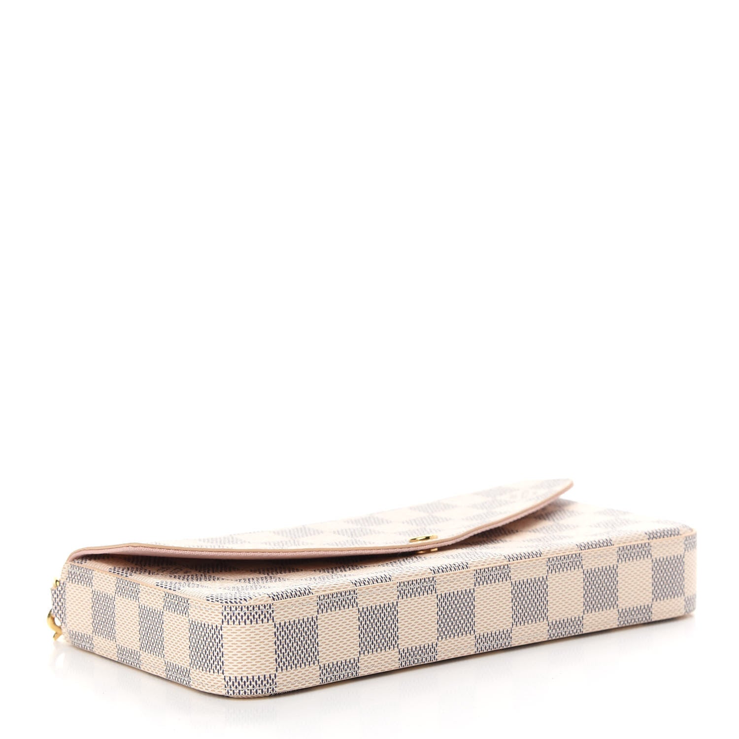 Louis Vuitton Damier Azur Pochette Felicie Chain Wallet Rose Ballerine 4 of 9