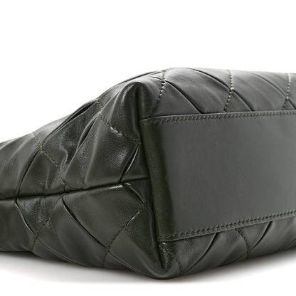 Loewe Calfskin Quilted Flamenco Knot Clutch Verde 9 of 11