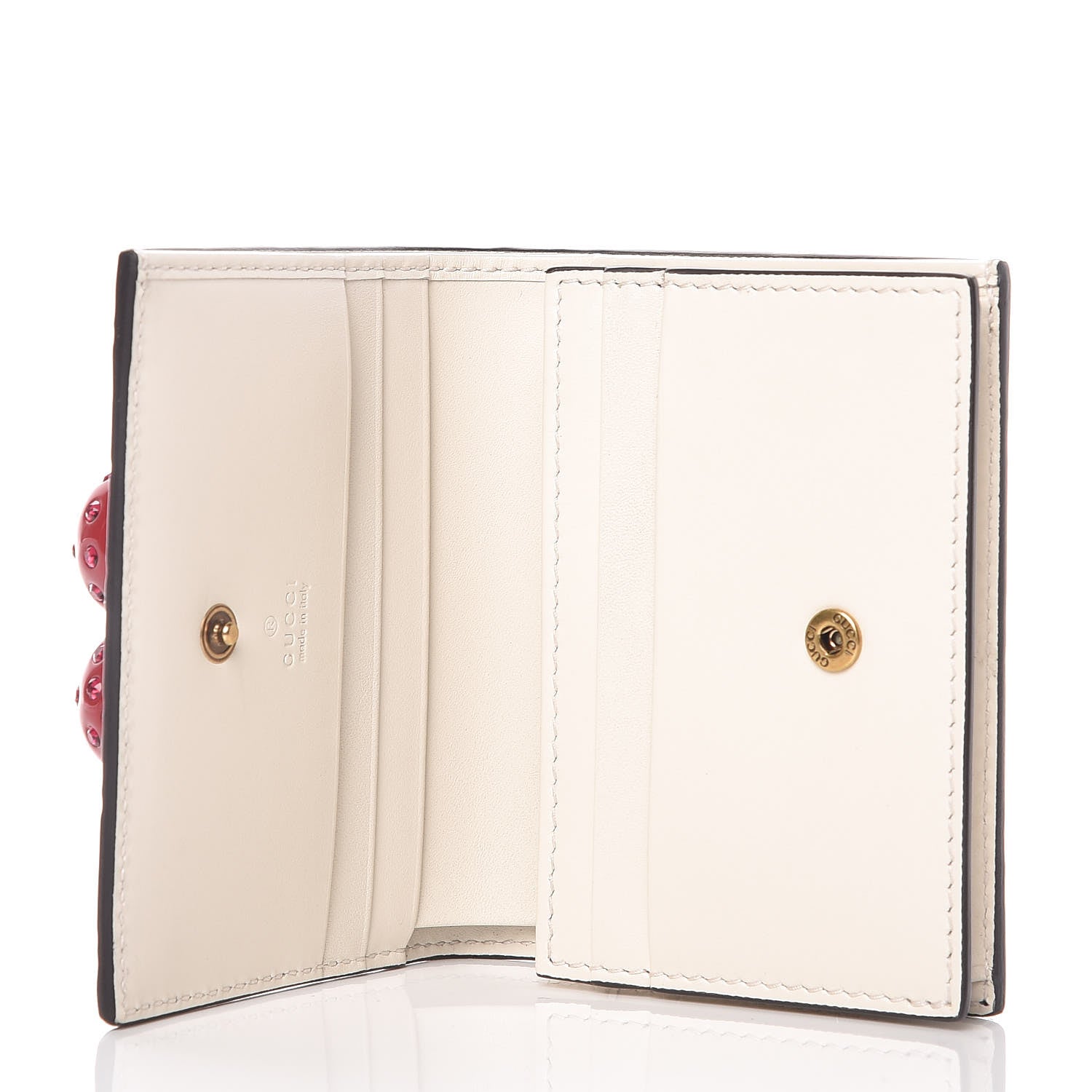Gucci Guccissima Cherries Card Case Wallet White 7 of 10