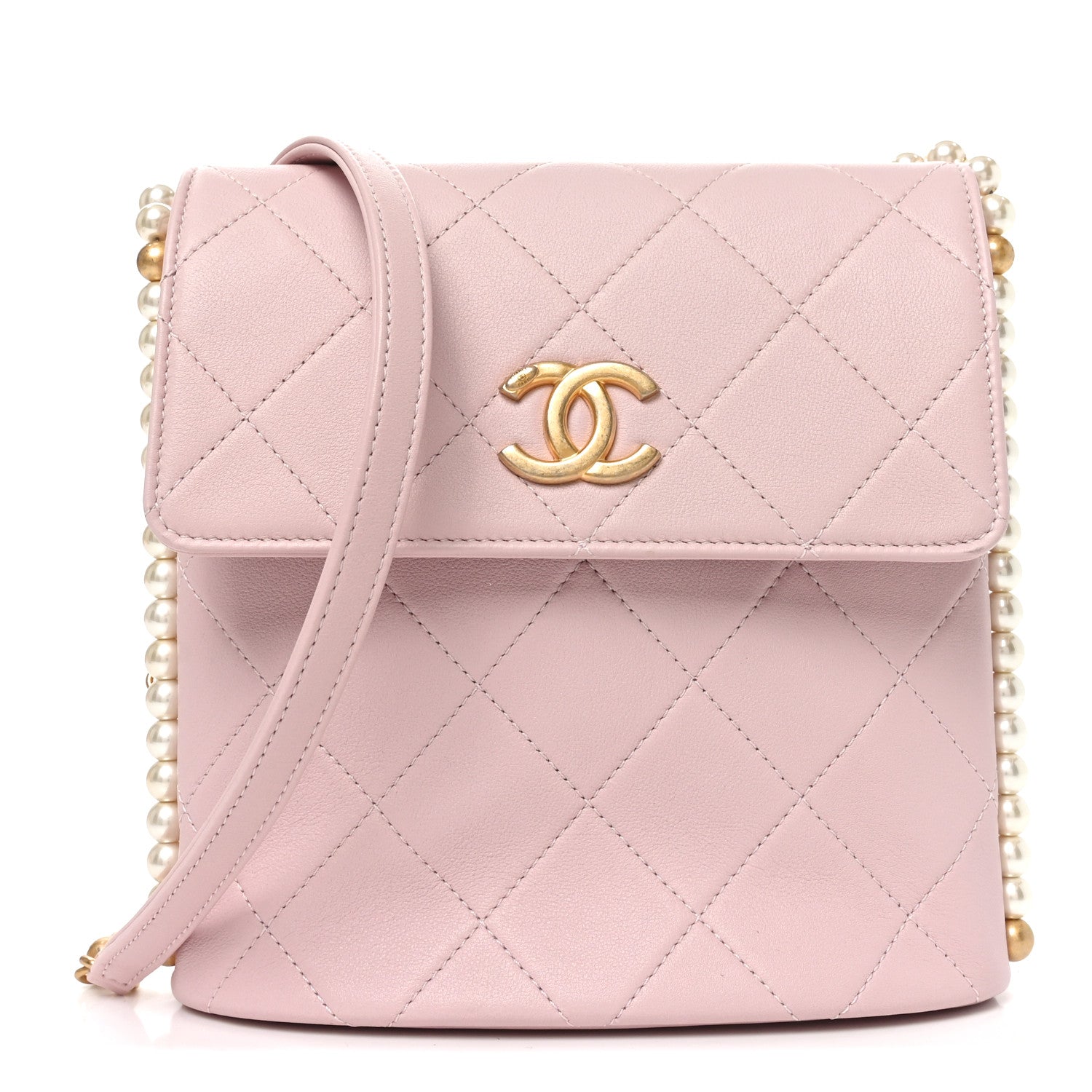 Chanel Calfskin Quilted Pearl Small About Pearls Hobo Bag Light Pink 1 of 10