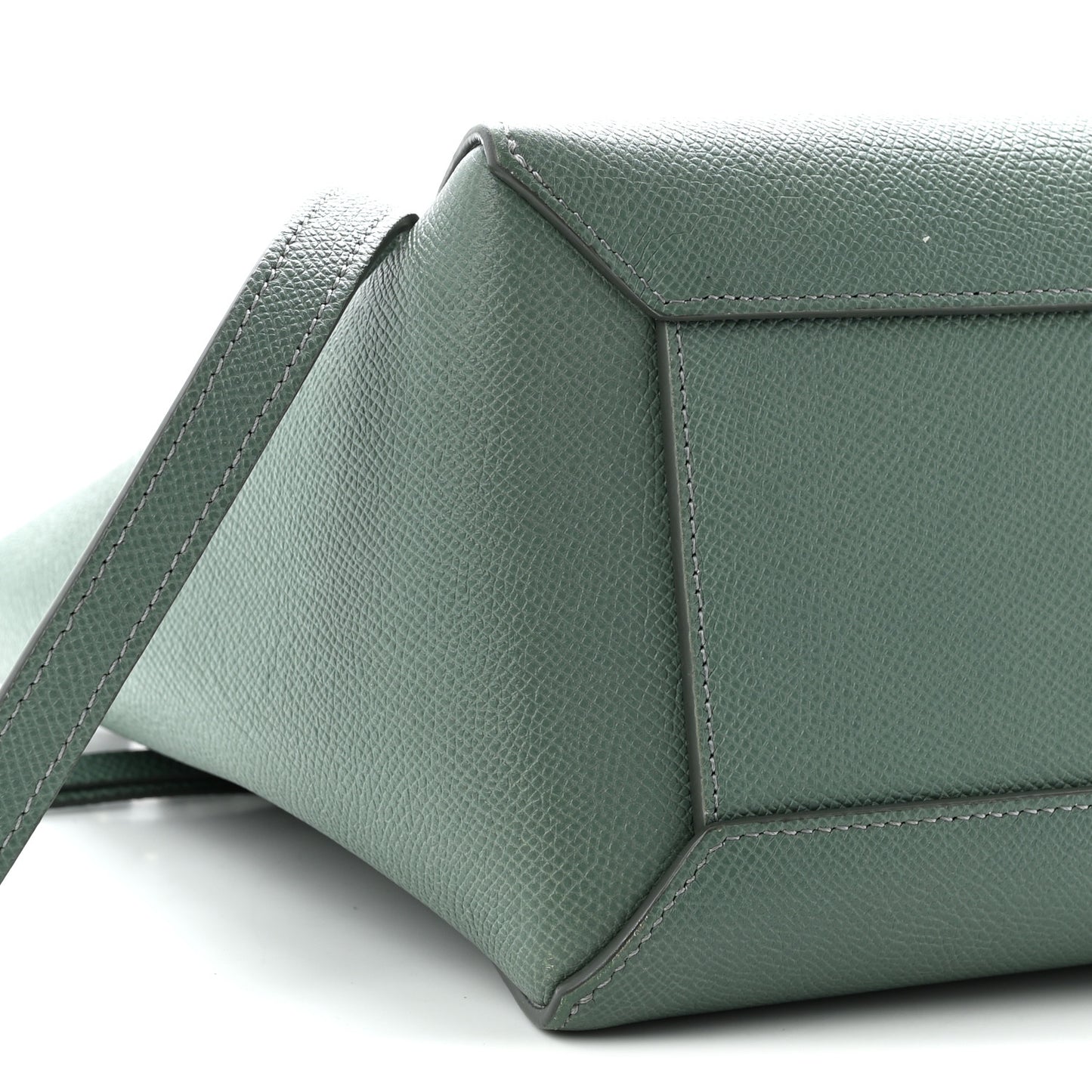 Grained Calfskin Micro Belt Bag Celadon