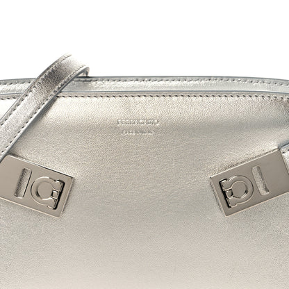 Salvatore Ferragamo Metallic Lambskin Mini Hug Crossbody Bag Argento 7 of 11