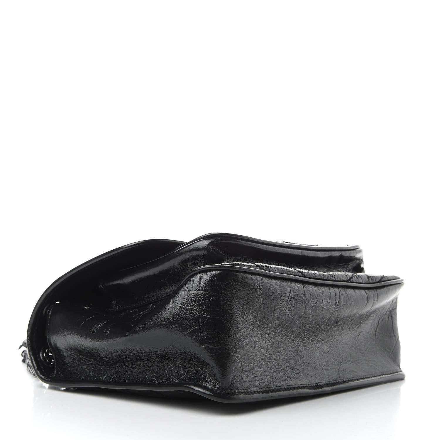 Saint Laurent Crinkled Calfskin Matelasse Monogram Medium Niki Chain Satchel Black 4 of 8