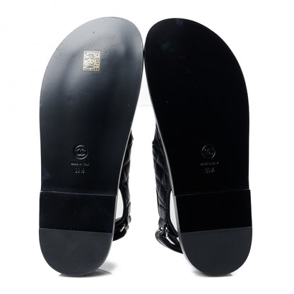 Chanel Lambskin Velcro Dad Sandals 39.5 Black 5 of 9