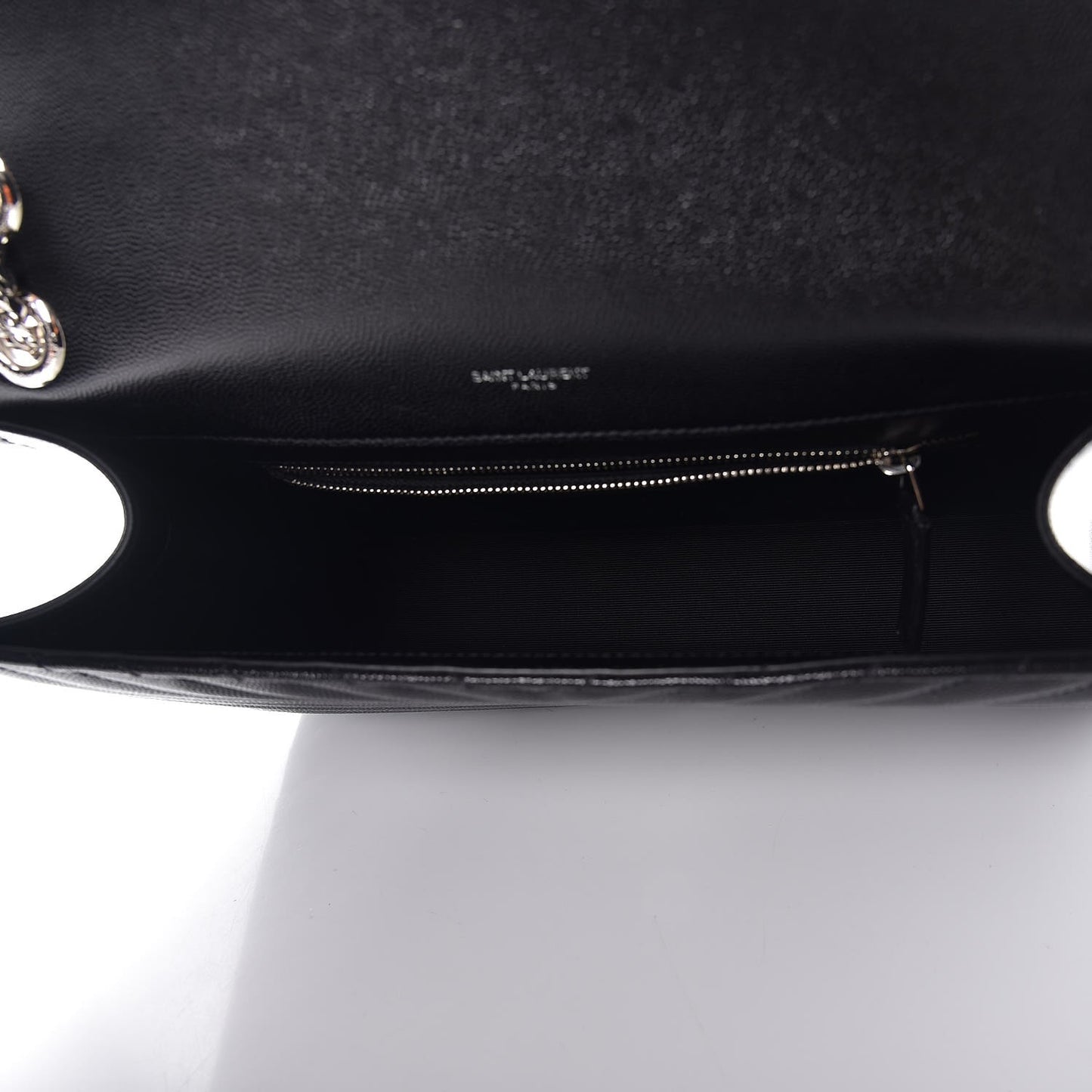 Grain De Poudre Matelasse Chevron Large Monogram Satchel Black