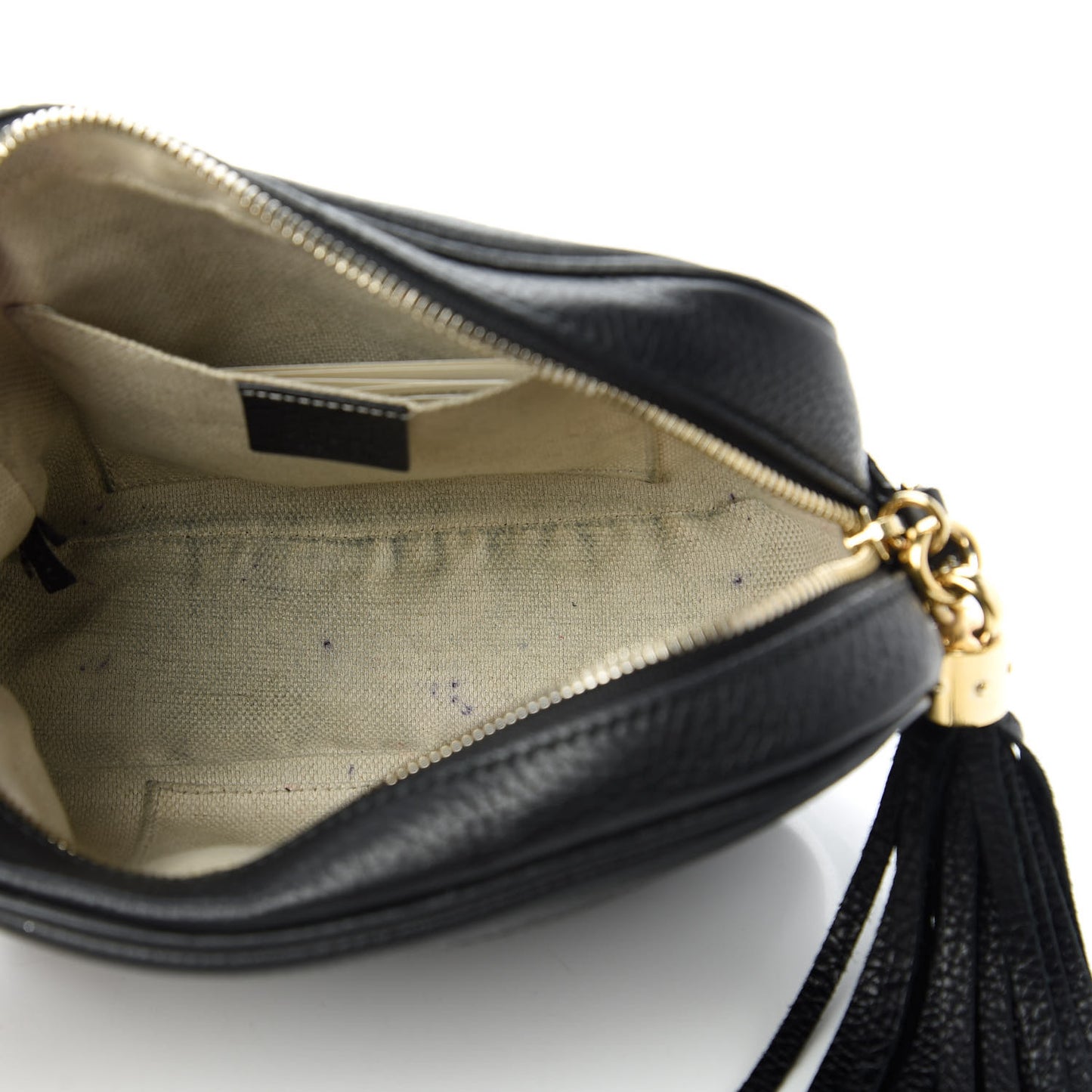Pebbled Calfskin Small Soho Disco Bag Black