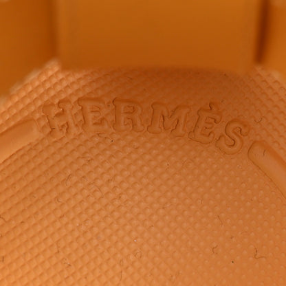 Hermes Calfskin Womens Enid Sandals 36.5 Jaune Itauba 8 of 9