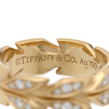 Tiffany 18K Yellow Gold Diamond Victoria Vine Band Ring 49 5 4 of 4