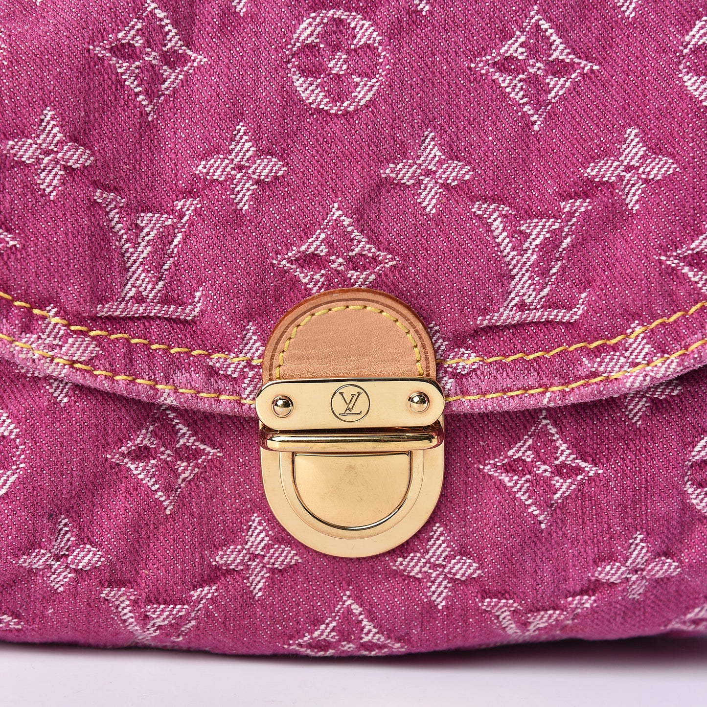 Monogram Denim Mini Pleaty Fuchsia