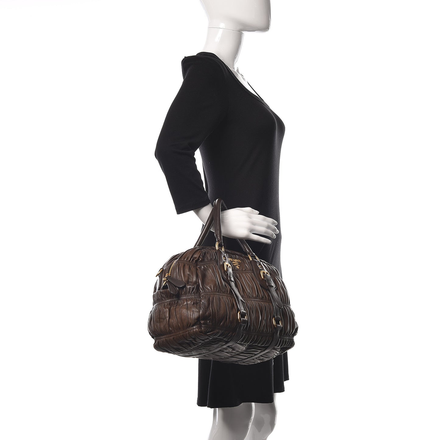 Nappa Gaufre Dome Satchel Noce