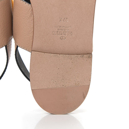 Valentino Garavani Grainy Cowhide Vlogo Slingback Flat Thong Sandals 37.5 Rose Cannelle 11 of 12