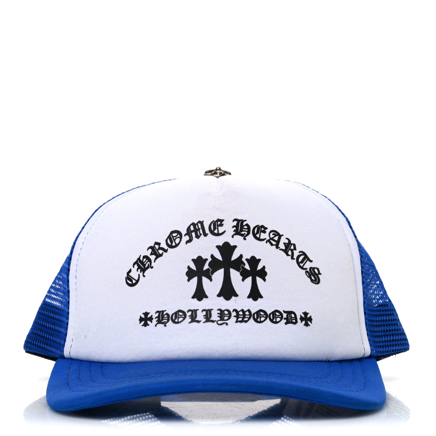 Cotton Mesh Hollywood Cross King Taco Trucker Hat Blue White