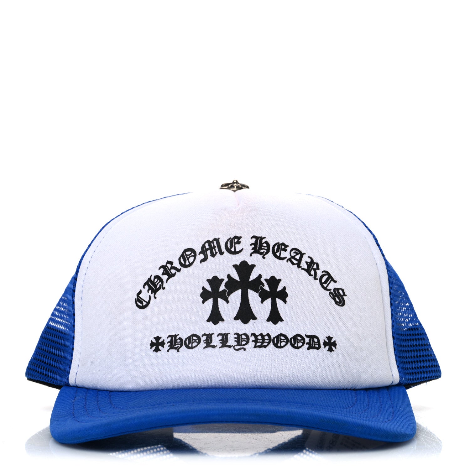 Chrome Hearts Cotton Mesh Hollywood Cross King Taco Trucker Hat Blue White 3 of 8