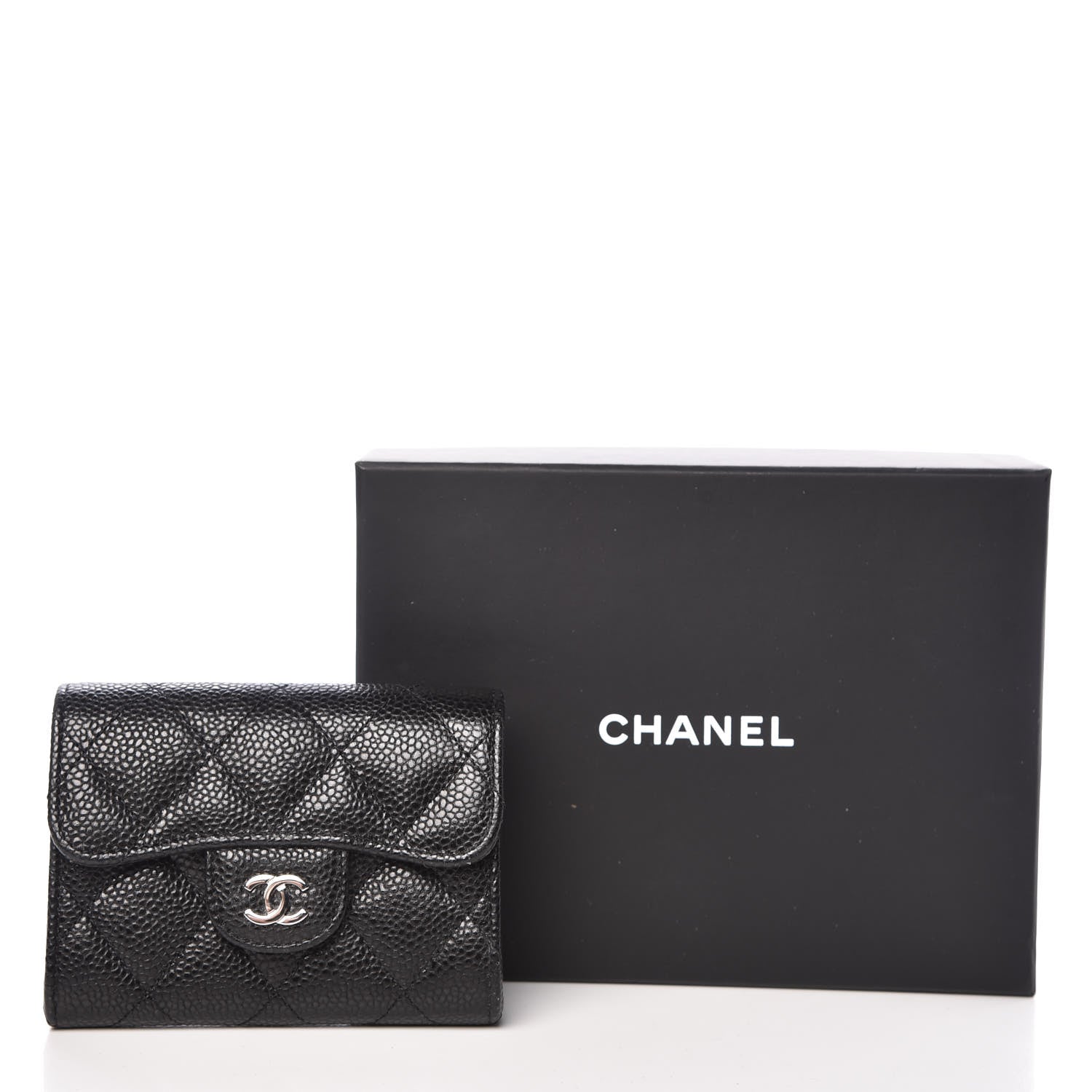 Chanel Caviar Quilted Flap Card Holder Wallet Black 9 of 9
