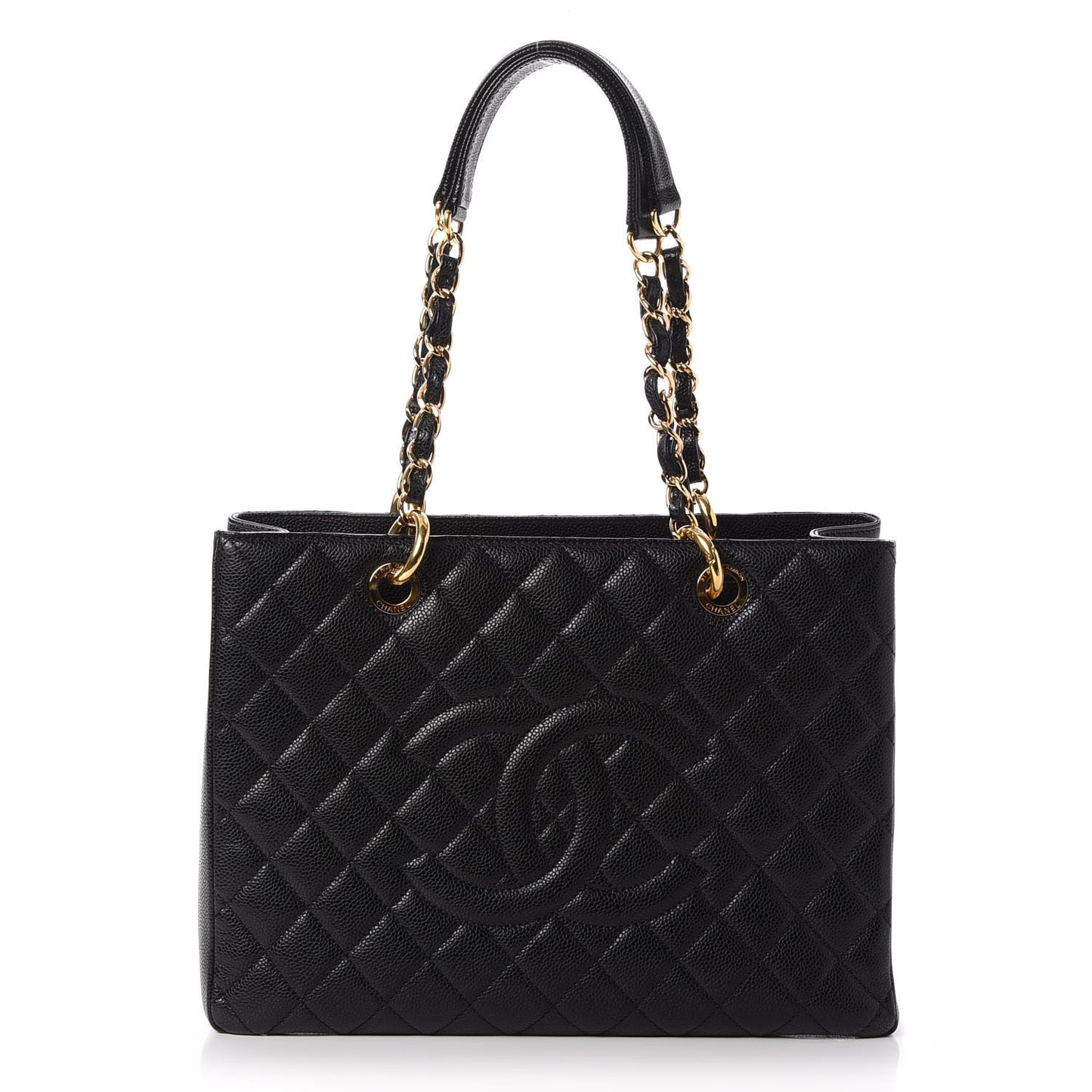 Caviar Quilted Grand Shopping Tote GST Black