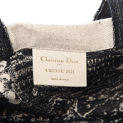 Christian Dior Canvas Print Cruise Tote Ivory Black 8 of 9