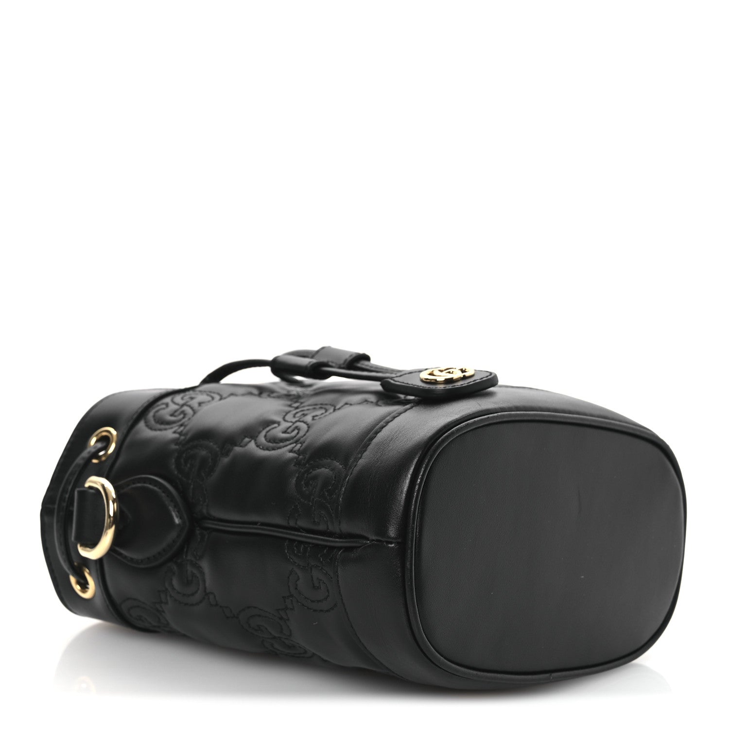 Gucci Calfskin GG Matelasse Bucket Bag Black 4 of 10