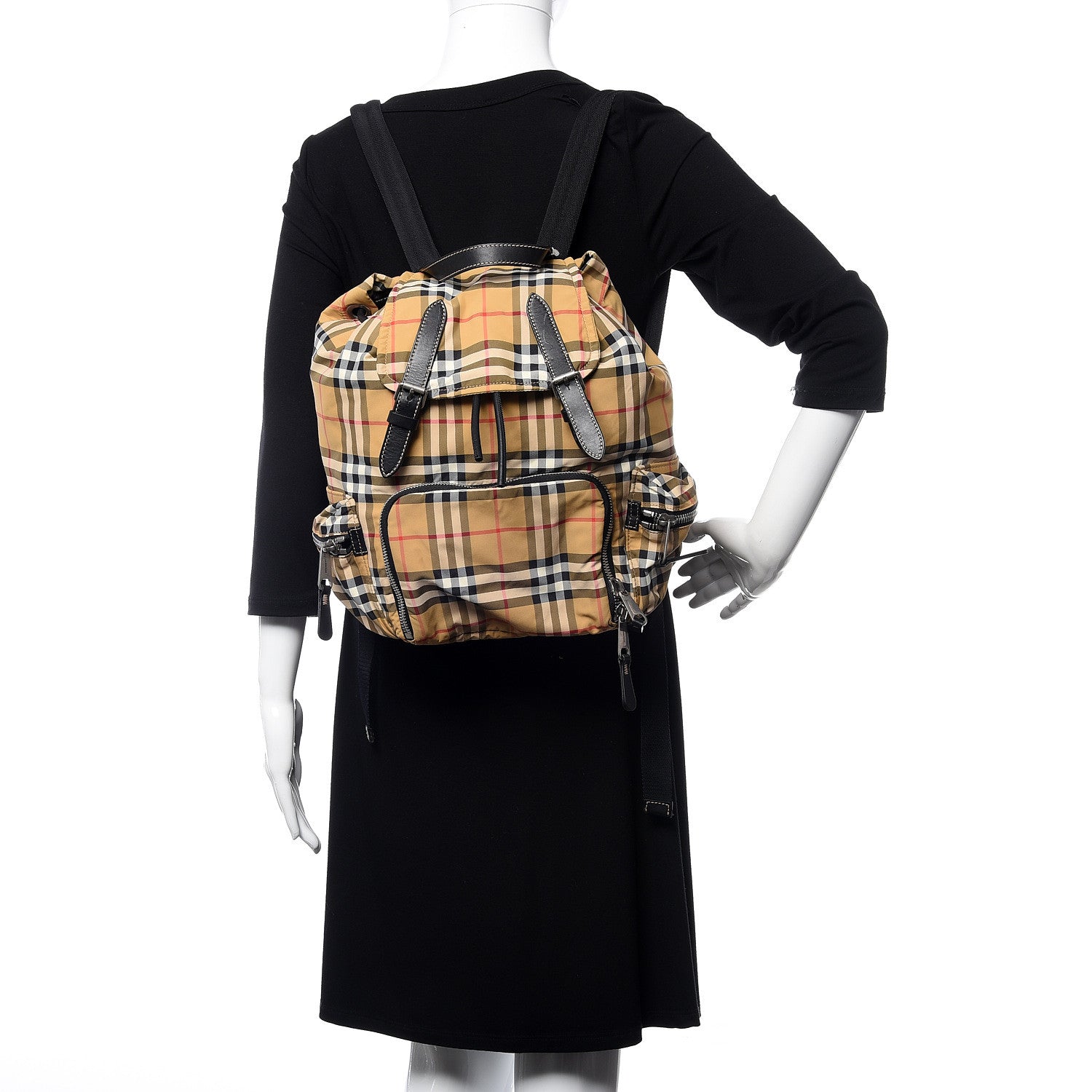 Burberry Nylon Vintage Check Medium Rucksack Backpack Antique Yellow 2 of 11