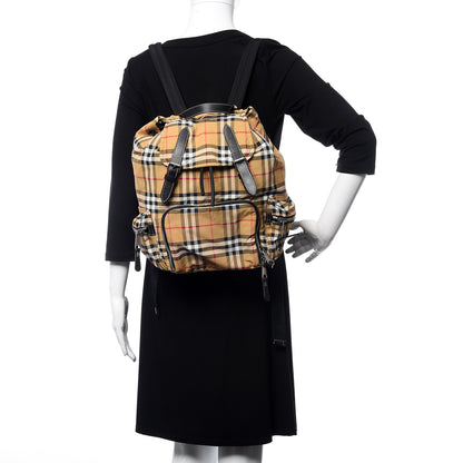 Burberry Nylon Vintage Check Medium Rucksack Backpack Antique Yellow 2 of 11