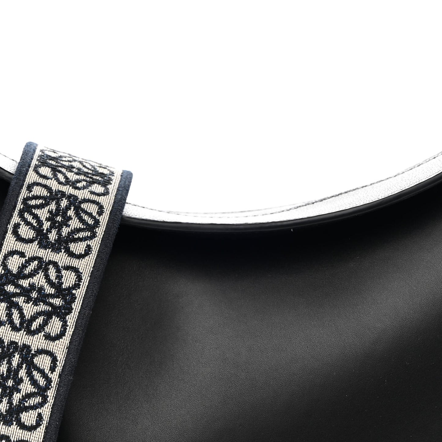 Satin Calfskin Jacquard Luna Bag Black