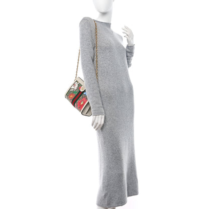 Gucci GG Supreme Monogram Flora Web Small Ophidia Chain Shoulder Bag White 2 of 11