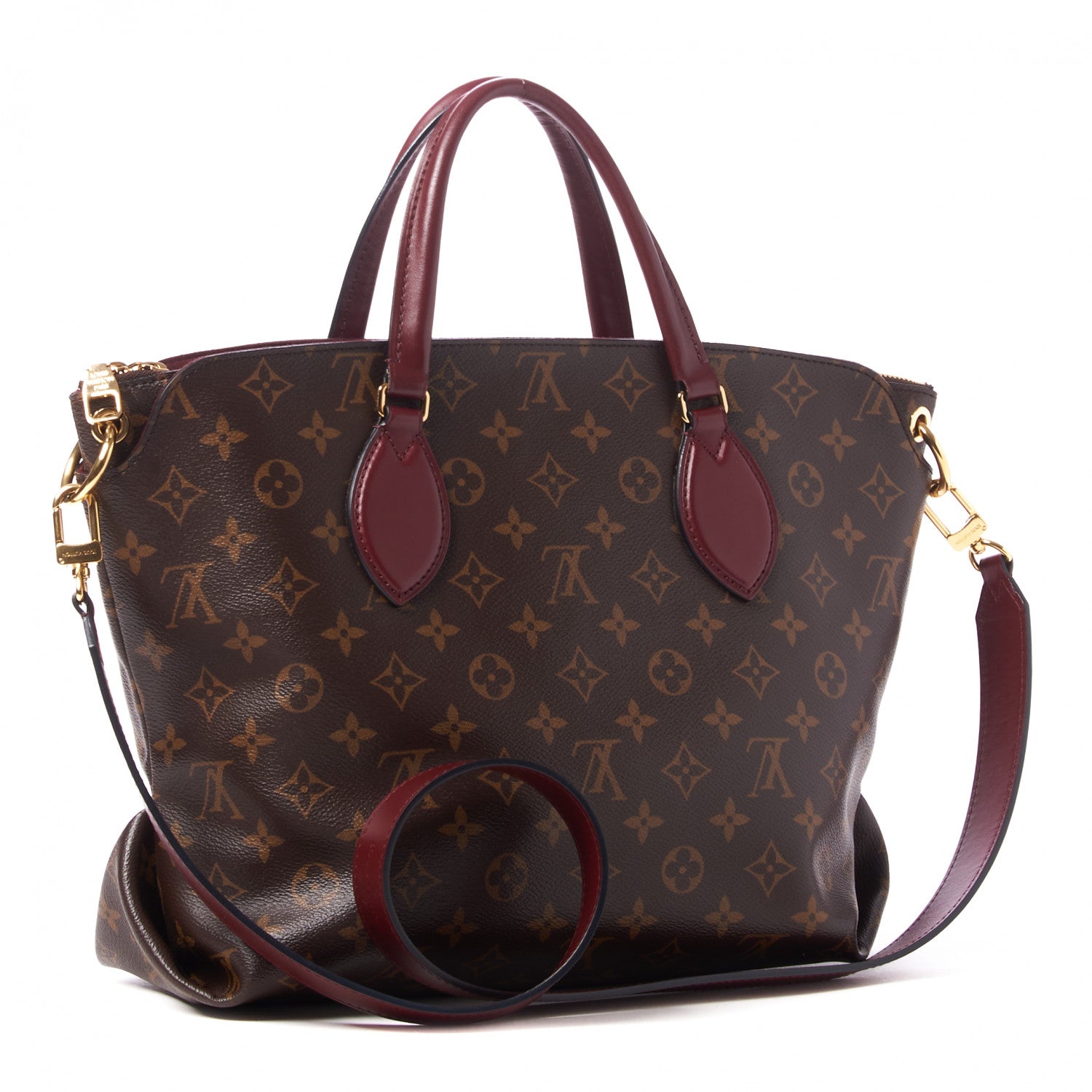 Louis Vuitton Monogram Flower Zipped Tote MM Bordeaux 2 of 8